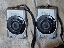 2 Canon ELPH 370Z Silver Zoom Lens Compact Film Camera 1 Case Not Tested