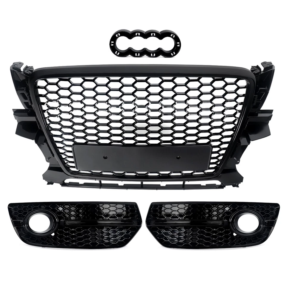 RSQ5 Style Front Bumper Grille Fog Light Grilles For Audi Q5 2009-2012 Honeycomb Foto 2 de 4