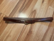 vintage ll bean leather belt Made In USA 38 Brass