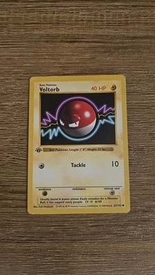 Pokémon TCG Voltorb Base Set 1st Edition Shadowless Common 67/102 MP+ Authentic