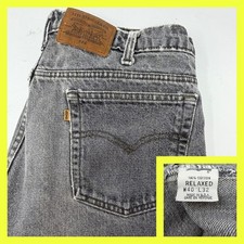 Levi's 540 Relaxed Fit Jeans Mens 40x32 Gray Vintage USA Made Tan Tab