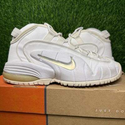 Nike Air Max Penny White Metallic Silver Size 9 Sneakers Shoes w/ Box 630200-102