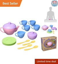 Educational 17-Piece Pink Tea Set for Kids - Safe, Dishwasher Safe Toys