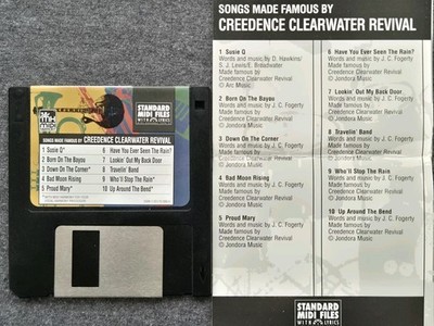 CREEDENCE CLEARWATER REVIVAL Midi Song Dateien Diskette für Keyboarder 