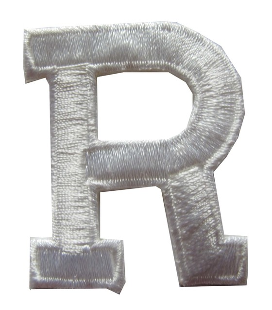 LettersWhite Letter "R" Embroidery Iron On Applique Patch eBay