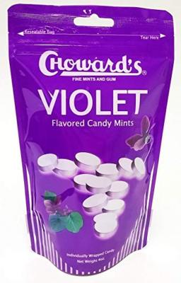 C Howards Violet Mints In Resealable Bag - 4 oz - 64 Individually Wrapped Candy 