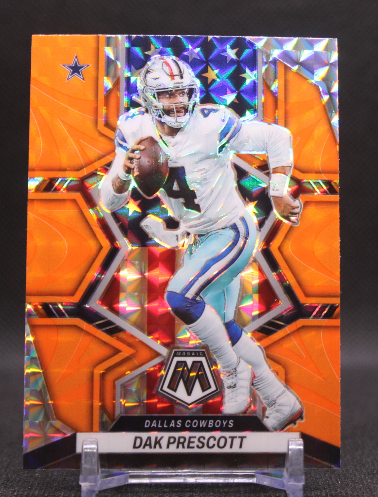 Dak Prescott #258 2022 Panini Mosaic Mosaic Reactive Orange Dallas Cowboys