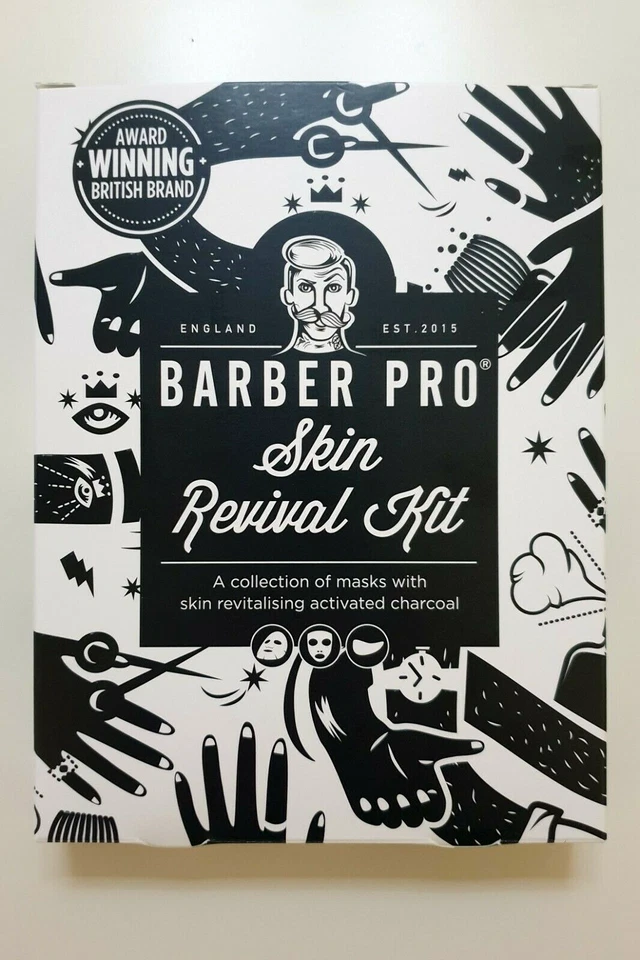 Barber Pro Skin Revival Kit -Activated Charcoal and Collagen face masks father's - Image 4 of 4
