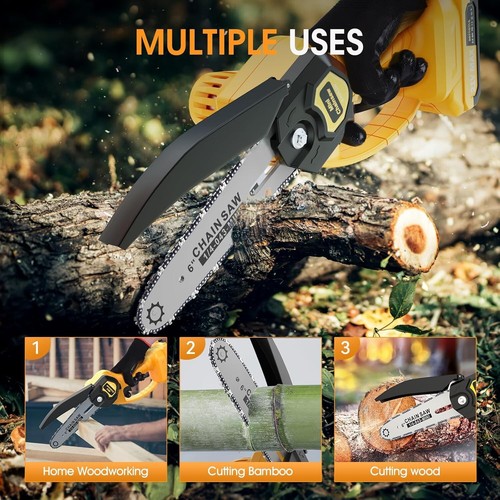 Cordless Chainsaw for DeWALT 20V Max Battery 6-Inch Hand-held Mini Pruning Saw - Picture 16 of 24