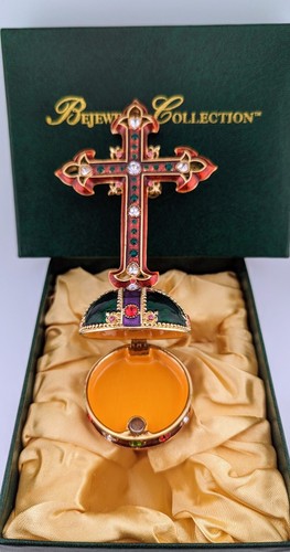 Department 56-Bejeweled Cross On Base Jeweled Box, Red Base 5.25" #56.31460 - Picture 3 of 7