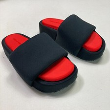 Adidas Y-3 Slides Yohji Yamamoto Black Red Slide Sandals Youth Size 4 Platform