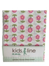Kids Line Garden Flowers Fitted Crib Sheet Pink