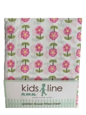 Kids Line Garden Flowers Fitted Crib Sheet Pink