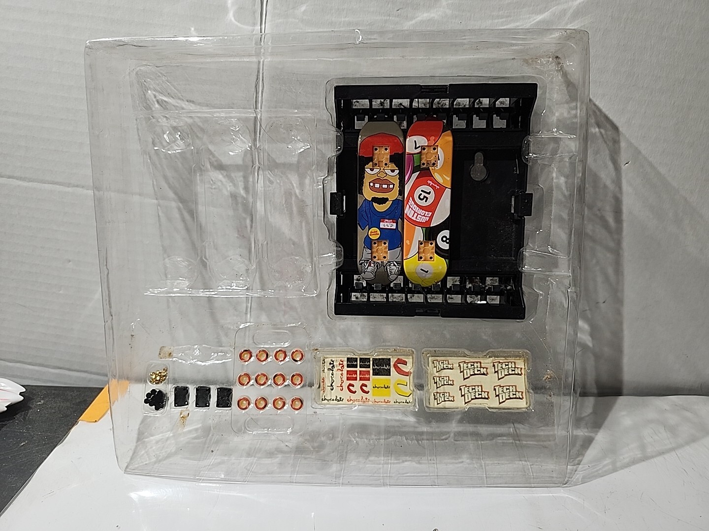 Tech Deck Parts Lot: 2 Boards, Wheels, Nuts, and Fingerboard Accessories