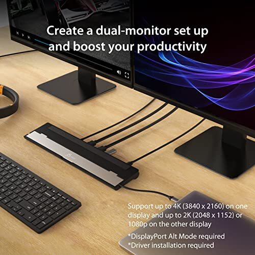 Dual Display Docking Station 4K HDMI USB C Dock for Windows and Mac - Picture 3 of 13
