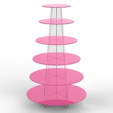 Displaypro 6 Tier Acrylic Cupcake Display Stand Cup Cake Party Holder - Round