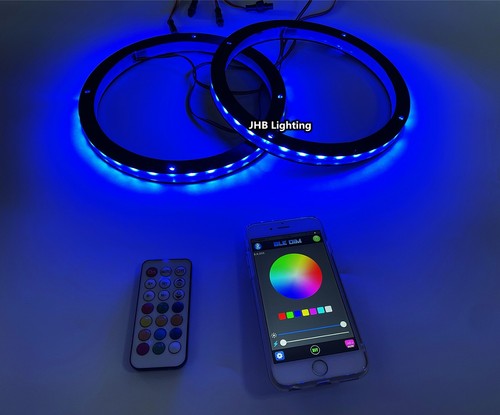 Pair 6.5" Bluetooth Remote CHASING Flow LED 1/2"Spacer Subs Speaker Rings Lights - 第 15/19 張圖片