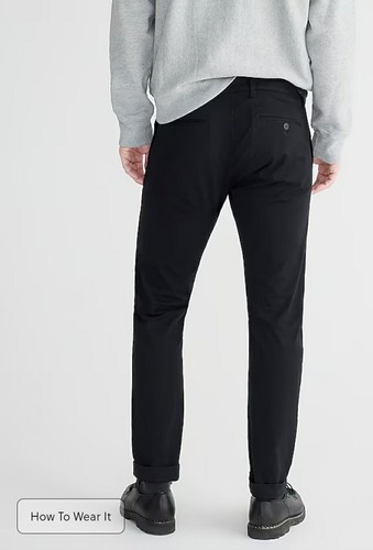 Nwt J. Crew 484 SLIM Mens Broken-In Chino Pants Black Size 44/34 - Picture 2 of 7