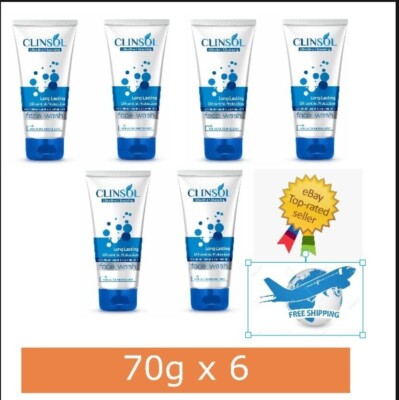 CLINSOL OIL-CONTROL FACEWASH WHITEHEADS & BLACKHEADS ACNE PIMPLE 70g x 6 FREE SP