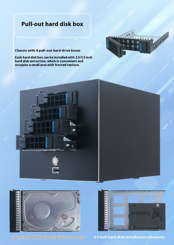 4-drive Hot-swappable ChassisEnterprise Network Storage Server Small Chassis - Picture 5 of 15