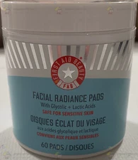 First Aid Beauty Facial Radiance Pads Glycolic Lactic Acids Compostable 60 Pad