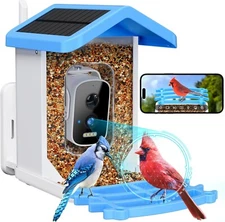 Smart Bird Feeder with Camera Solar Powered, 2.5k HD Camera Auto Capture &AI Ide