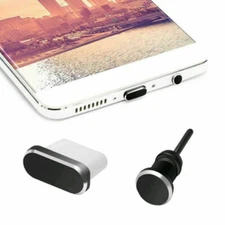 3Colors 3.5mm Headphone TYPE C Metal Dust Plug Cover Port Caps Anti Dust Stopper