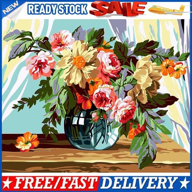 Painting By Numbers Kit DIY Bright Flower Hand Painted Canvas Oil Art Picture Painting By Numbers Kit DIY Bright Flower Hand Painted Canvas Oil Art Picture