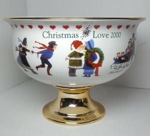 A Teleflora Gift Christmas Love 2000 Ceramic Bowl Centerpiece By Charles Wysocki | Ebay