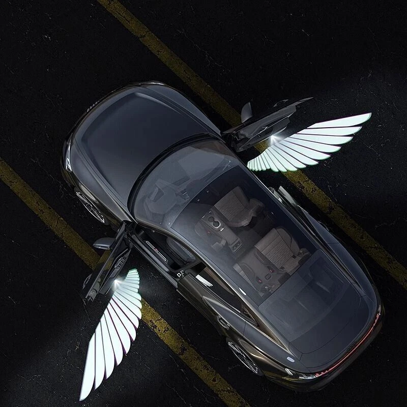 1Pair Car Angel Wings Wireless Door LED Welcome Light Courtesy Shadow Projector - Image 3 of 4