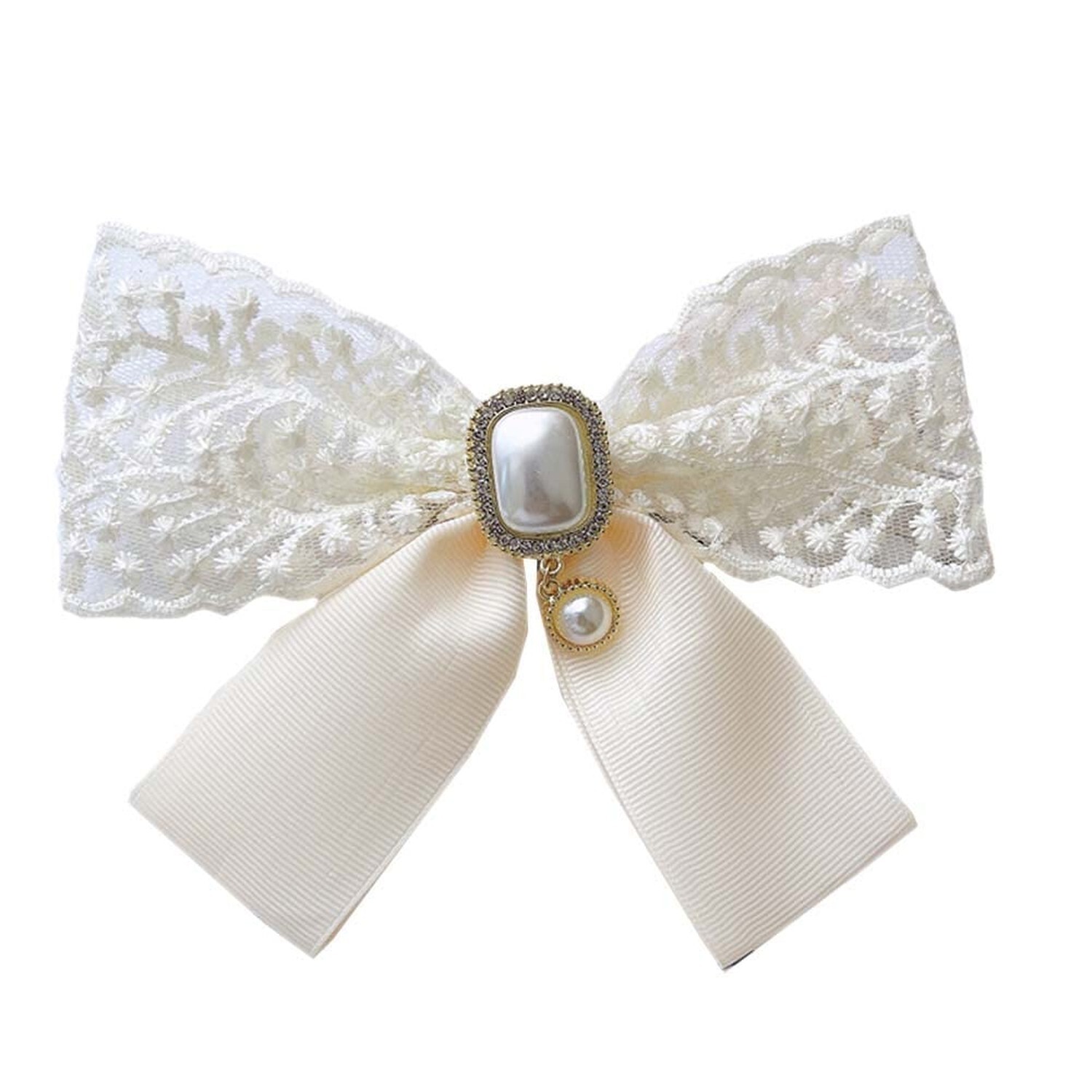 JKQBUX lace Bow Tie Brooches for Girl Women Fashion jabot collar brooch ...