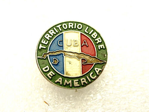 The Free Territory Of America. Rare Vintage Cuban Patriotic Pin Badge. Cuba.