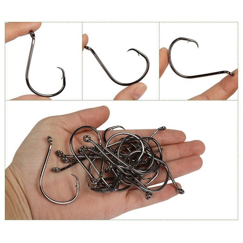 200pcs 2X Strong Offset Sport Circle Fishing Hooks 7384 Black Octopus Fish Hooks - Picture 7 of 42