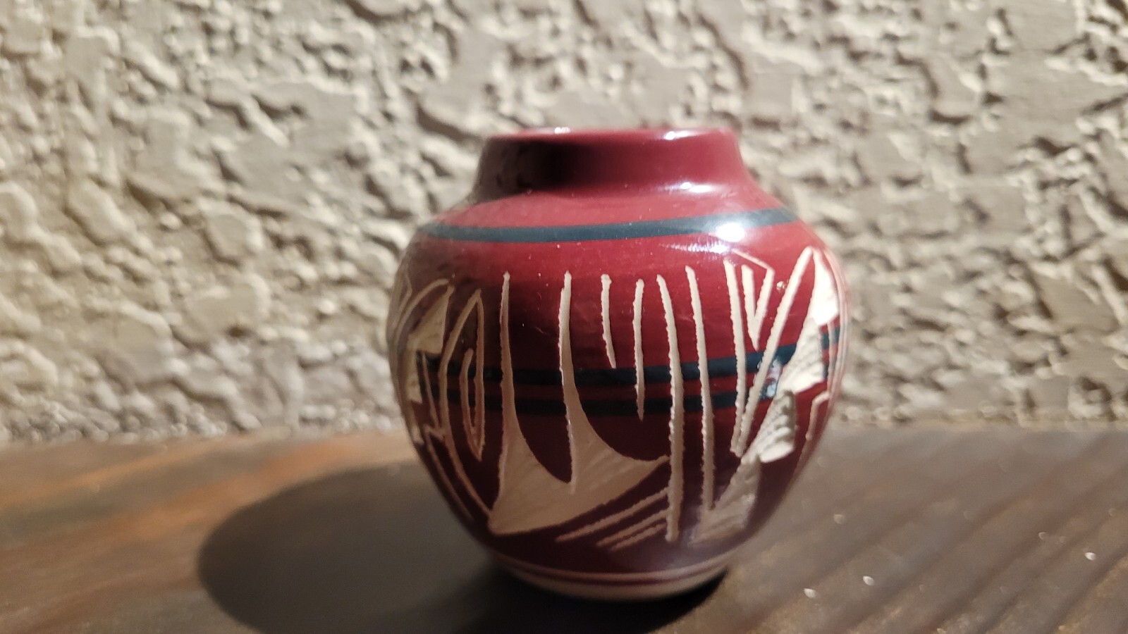 Vintage Navajo Mesa Verde 3" Mini Hand-Painted Native American Vase Pot Signed