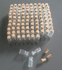 100PCS Small Bottles 0.5ml 11x18mm Clear Cork Vials Glass Bottles Wishing Bottle