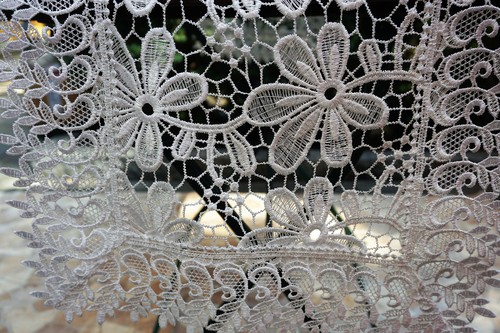 Tischläufer 40x160cm eckig Spitze Macramee Champagner-Uni Zeitlos Elegant 1807 - Bild 3 von 6