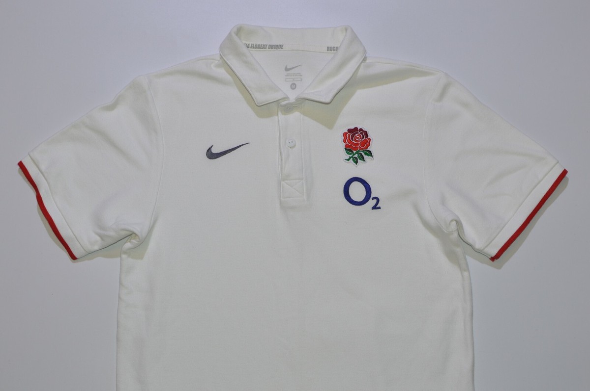 Vintage Nike England Rugby O2 Polo Shirt 381479-100 Made in