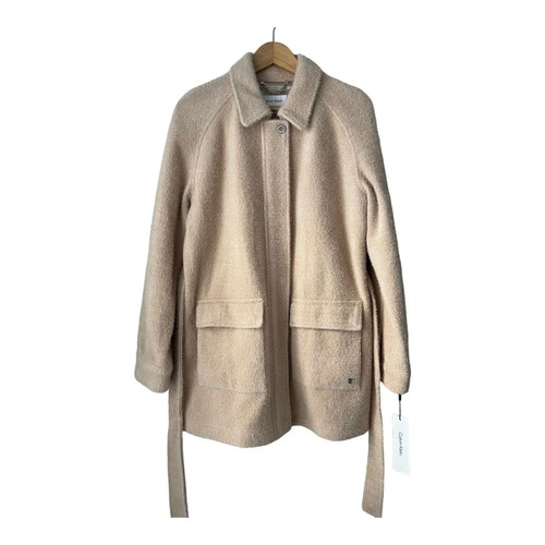 NWT $300 Calvin Klein Beige Belted Knitted Birdseye Shirt Jacket Size M Medium - Picture 7 of 11
