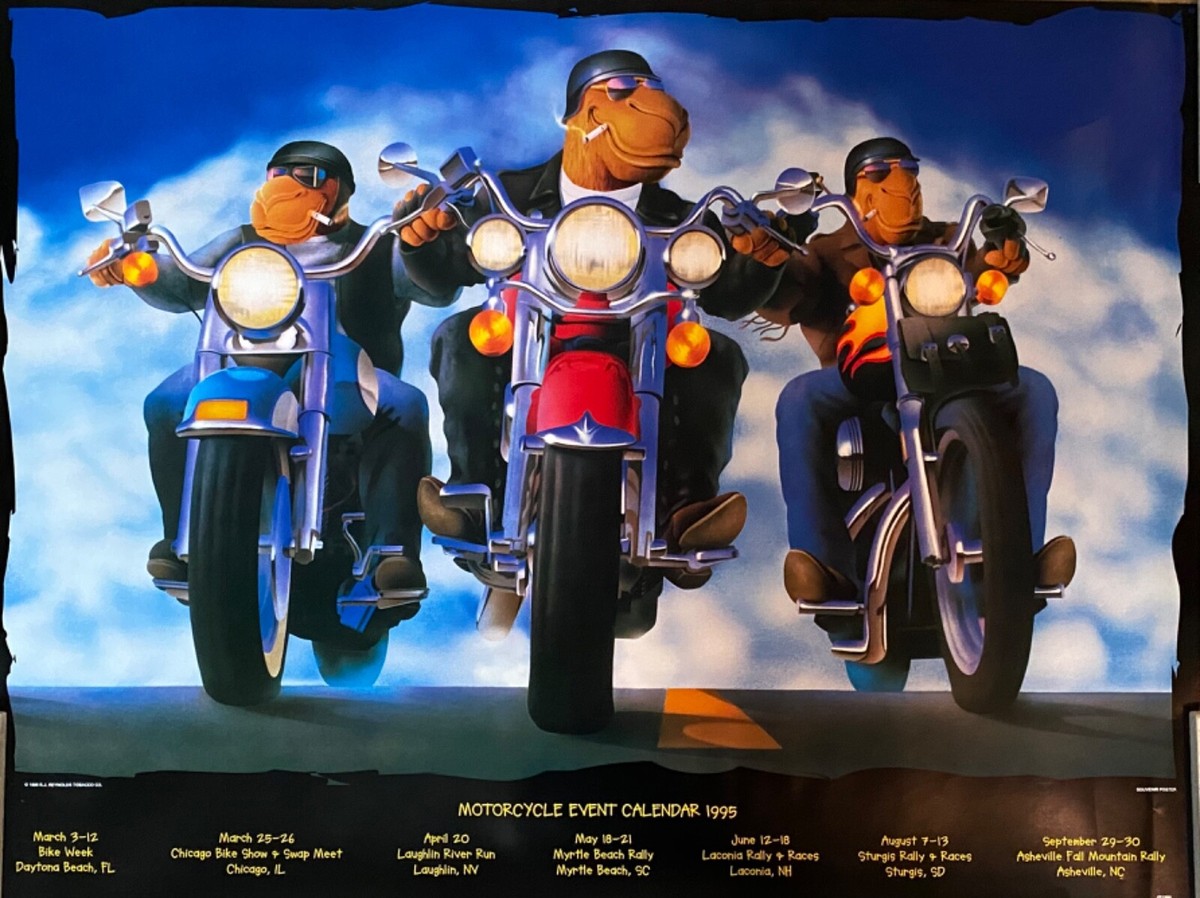 Camel Joe Cigarette Motorcycle Rally 18” by 24” 2-Sided Poster NEW
