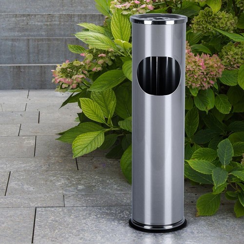 Aschenbecher Edelstahl Mülleimer Standaschenbecher Außen Draußen Ascher H 54 cm