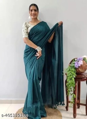 New Khadi Cotton Saree With Unstitched Blouse Piece Indian Women's Festive Wear