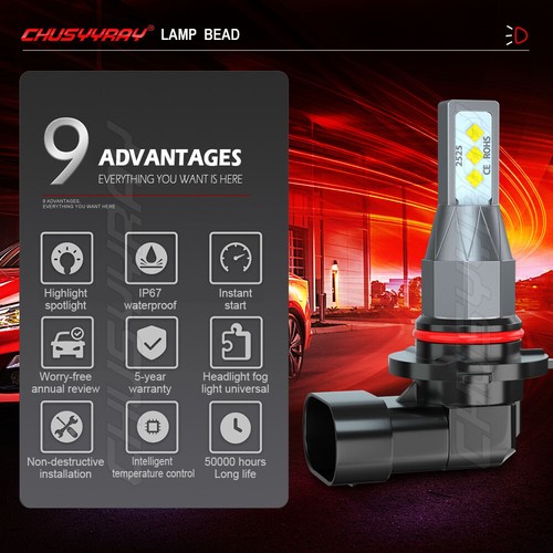 2x 6000K LED Fog Lights Bulbs Lamps For Chevy Silverado 1500 2500HD 2003-2006 - Picture 3 of 10