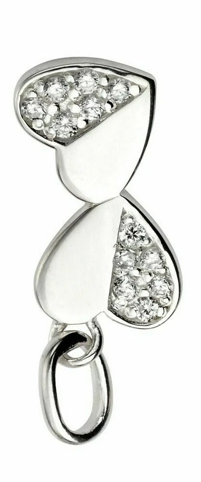 Cuore Ciondolo E Orecchini Set Massiccio Sterling Pietra Argento 45.7cm Catena - Immagine 4 di 4