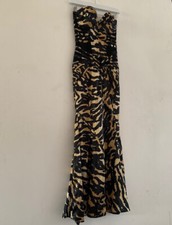 Jovani Size 8 Long maxi Cocktail Dress Animal Print Corset Fishtail Mermaid