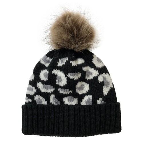 Donna Cappellino Pom Pelliccia Finta Leopardo con Pon Sci Elasticizzato  Inverno | eBay
