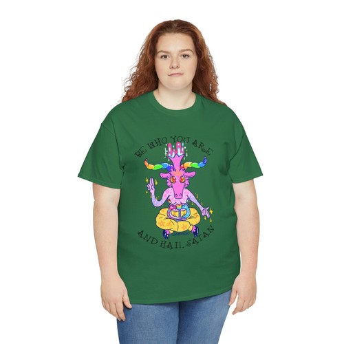 Baphy The Baphomet - Be Who You Are And Hail Satan! - Unisex Heavy Cotton Tee - Picture 80 of 133