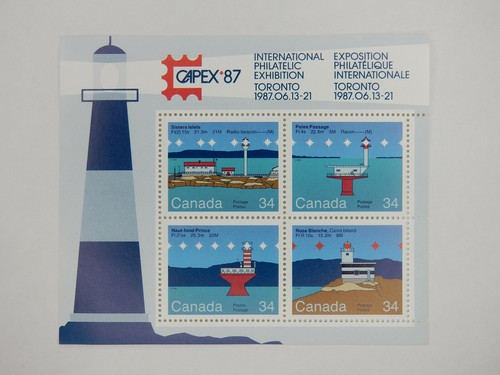 Leuchtturm - Kanada - Block - 4 Briefmarken - Capex 87 - postfrisch - Bild 1 von 2