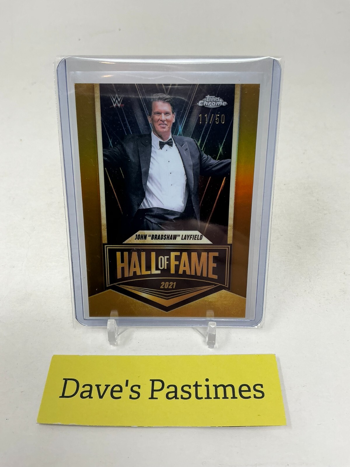 2025 Topps Chrome WWE John “Bradshaw” Layfield JBL Hall Of Fame Gold /50 TCI