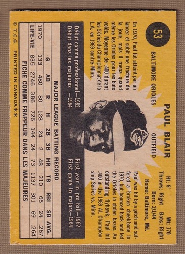 Béisbol OPC 1971 (1-132) * Tú eliges * Condiciones enumeradas - Imagen 29 de 74