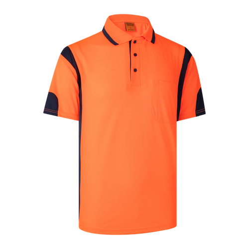 2 3 5 PACK HI VIS POLO SHIRT ARM PANEL PIPING WORK WEAR COOL DRY SHORT SLEEVE - Picture 18 of 24